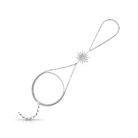 Серебряный слейв-браслет с фианитами и родированием 2660₽