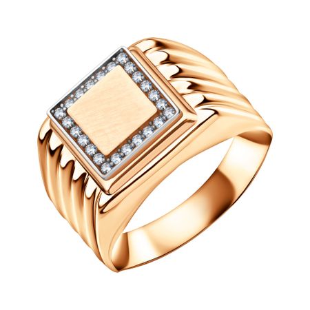 Золотая печатка с фианитами 41990₽