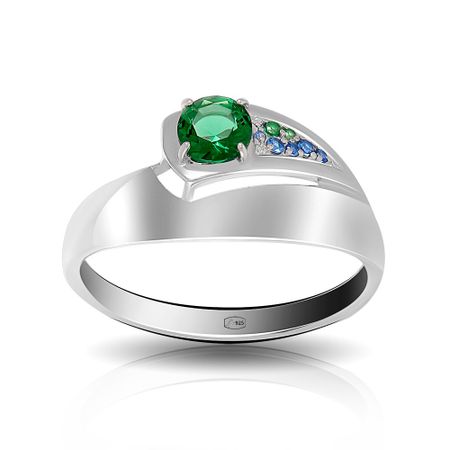 Кольцо из серебра с ювелирным кристаллом и фианитами 900₽