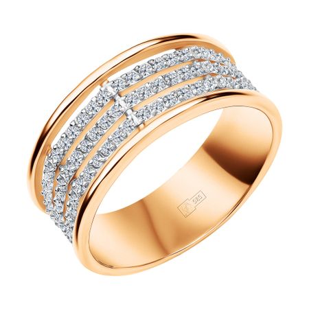 Золотое кольцо с бриллиантами и родированием 79990₽