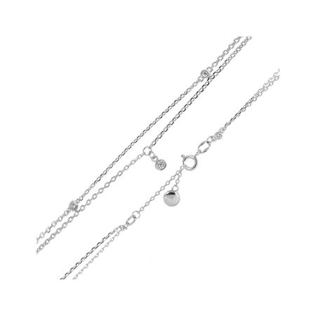 Серебряный браслет на ногу с фианитами и родированием 1190₽