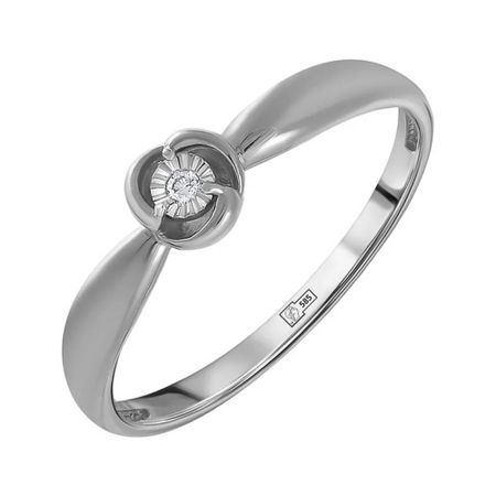 Золотое кольцо с бриллиантом и алмазной гранью с родированием 21990₽