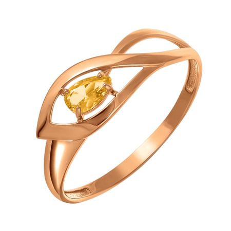Золотое кольцо с цитрином 15490₽