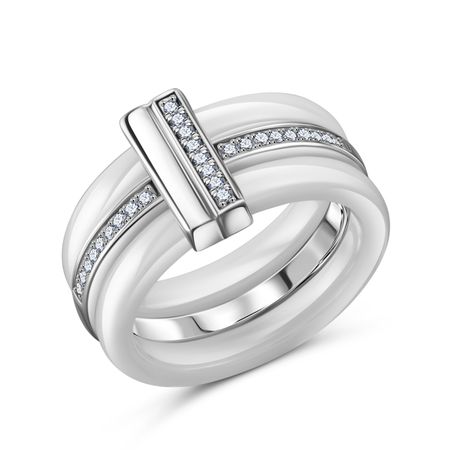 Кольцо из серебра с керамикой и фианитами 2490₽