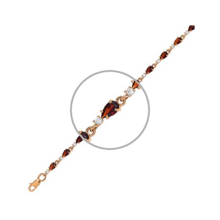 Золотой браслет с гранатом и фианитами 61990₽