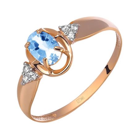 Кольцо из золота с топазом Sky и фианитами 15990₽
