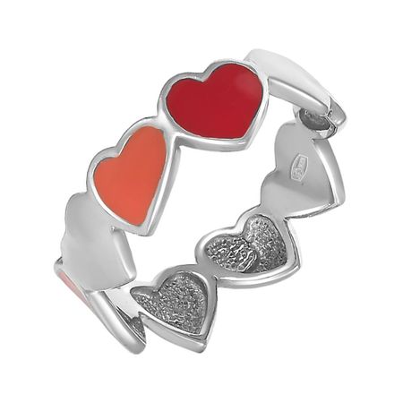Серебряное кольцо Сердце с эмалью 590₽