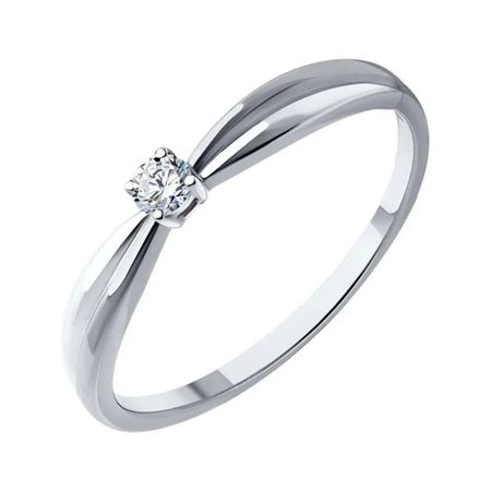 Золотое кольцо с бриллиантом и родированием 77990₽