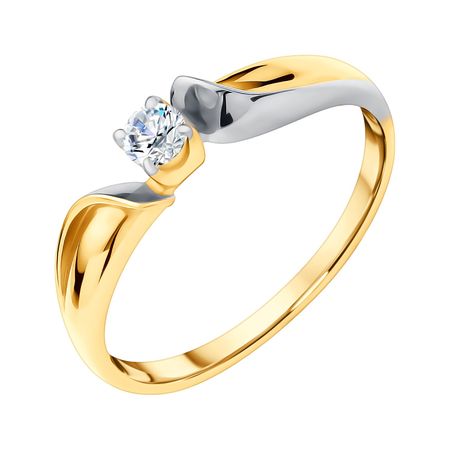 Золотое кольцо с бриллиантом и родированием 49990₽