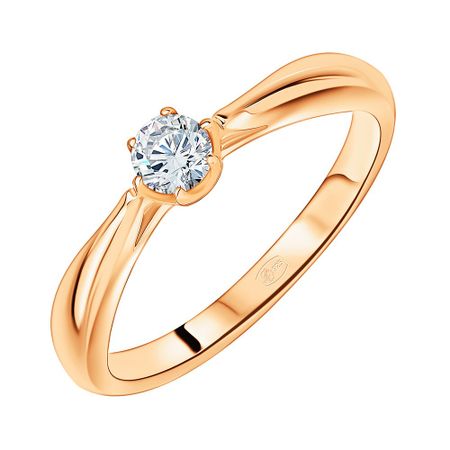 Серебряное кольцо с фианитом и позолотой 249₽