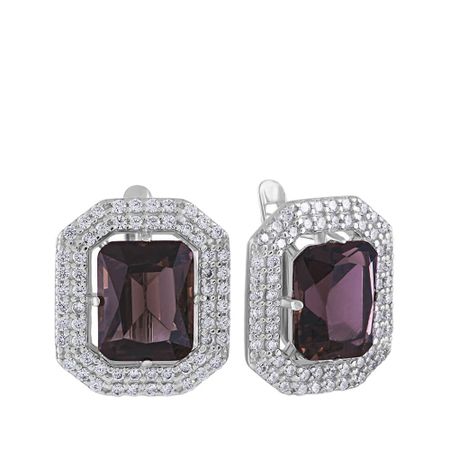 Серьги из серебра с раухтопазами и фианитами 4990₽