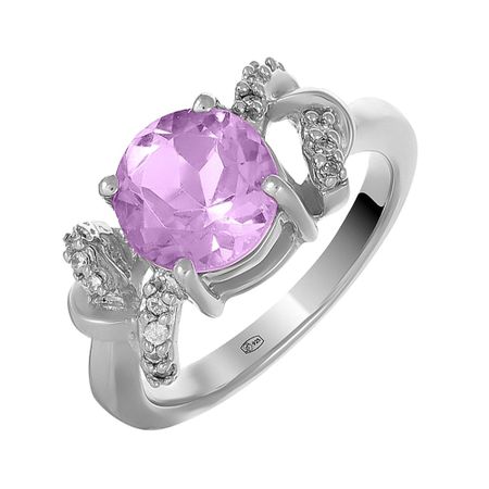 Кольцо из серебра с аметистом и фианитами 870₽