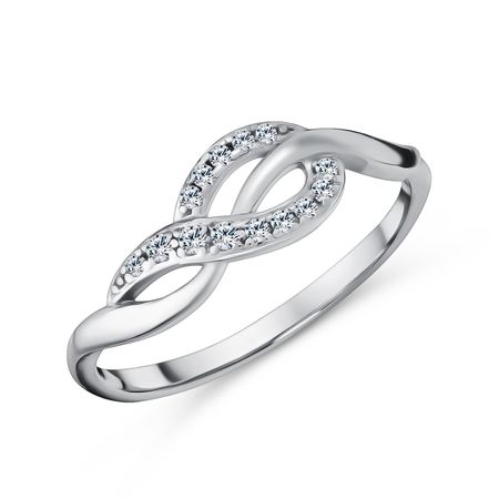 Серебряное кольцо с фианитами и родированием 490₽