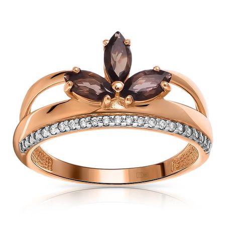 Кольцо из золота с раухтопазами и фианитами 41990₽