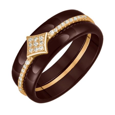 Кольцо из серебра с керамикой и фианитами 1490₽