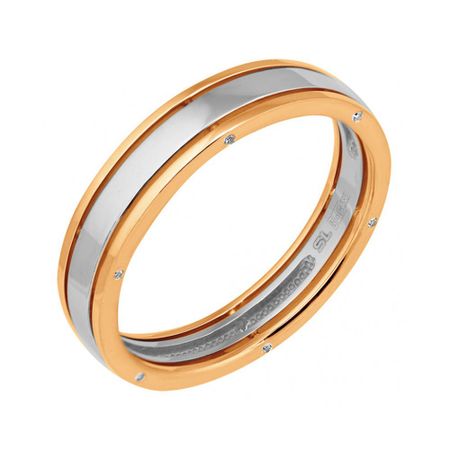 Золотое обручальное кольцо с бриллиантами и родированием 157990₽