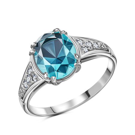 Серебряное кольцо с фианитами и родированием 990₽