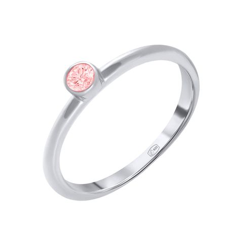 Серебряное кольцо с фианитом и родированием 249₽