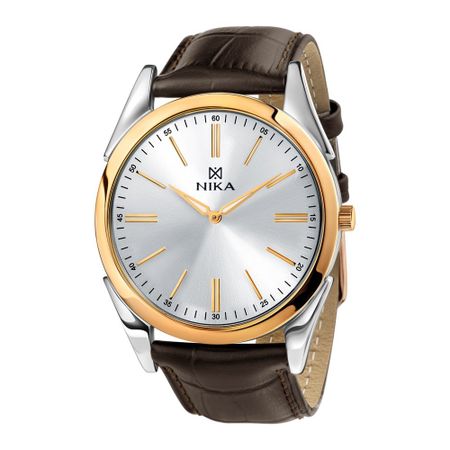 Мужские часы из золота и серебра НИКА Slimline 132001925B 66660₽
