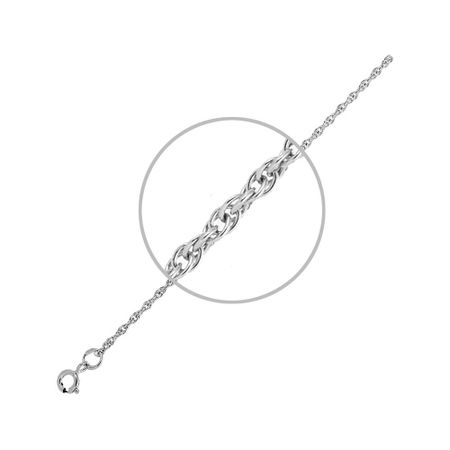 Серебряный браслет Двойной корда с родированием 290₽