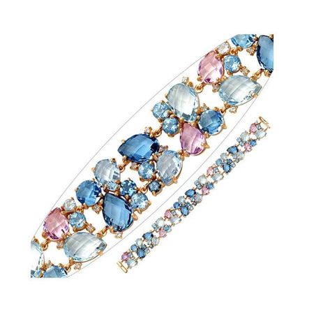 Золотой браслет с аметистами и топазами 224990₽