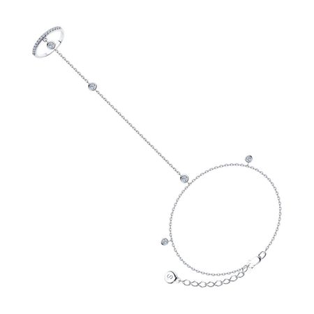 Серебряный браслет с фианитами и родированием 990₽