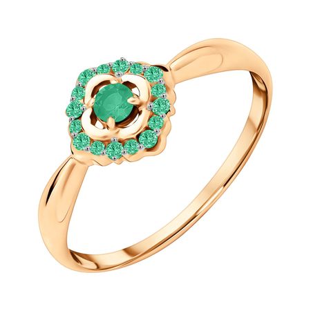 Золотое кольцо с агатами 14490₽