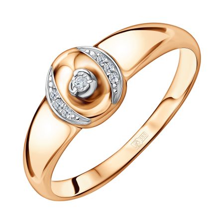 Золотое кольцо с бриллиантами и родированием с алмазной гранью 32990₽