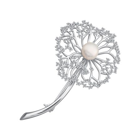 Серебряная брошь с жемчугом 6990₽