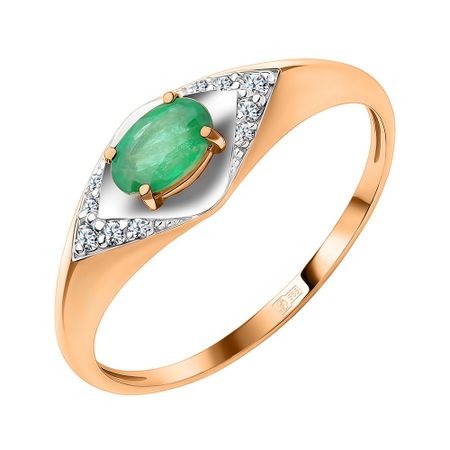 Золотое кольцо с изумрудом и бриллиантами 49990₽