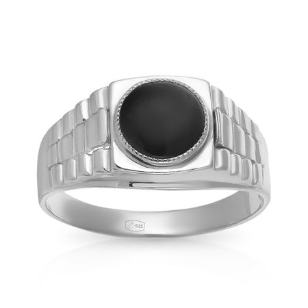 Кольцо-печатка из серебра с ониксом 1990₽