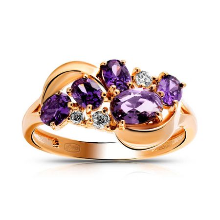 Кольцо из серебра с ювелирными кристаллами и фианитами 690₽