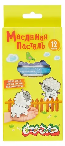 Масляная пастель 12цв "Каляка-Маляка" утолщенная, шестигранная