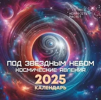 Календарь 2025г 300*300 "Под зведным небом. Небесные явления. Нейросеть рисует" настенный, на скрепке