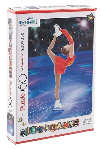 Пазл Kids Games. 160 элементов. Спорт "Фигуристка" 22х33 см.