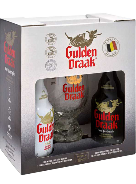 Gulden Draak and Gulden Draak 9000 Quadruple Van Steenberge (gift box with glass)