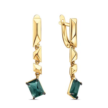 Золотые серьги с кварцем 50990₽