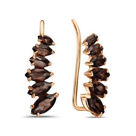 Золотые серьги с раухтопазами 51990₽