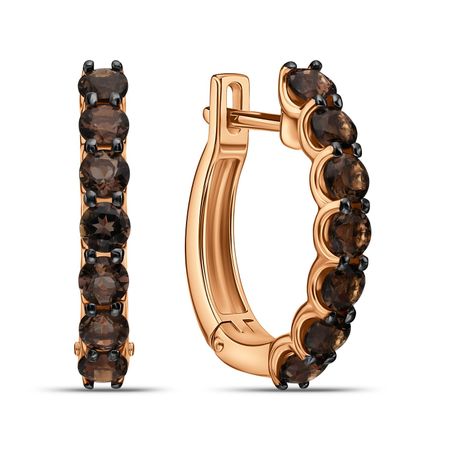 Золотые серьги с раухтопазами 80990₽