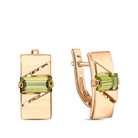 Золотые серьги с хризолитами 61990₽
