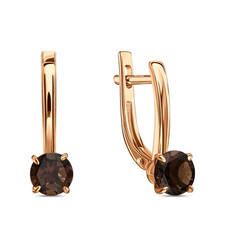 Золотые серьги с раухтопазами 49990₽