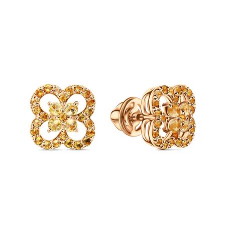 Золотые серьги с цитринами 74990₽