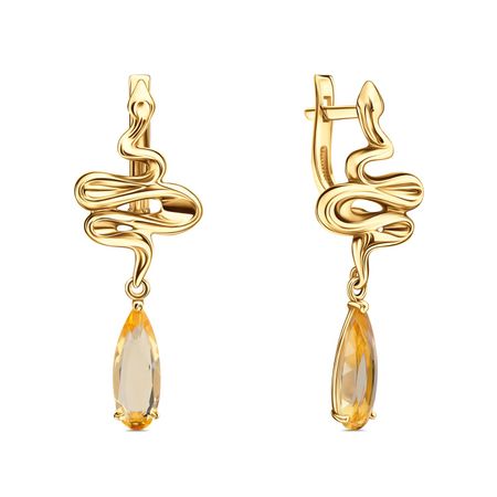 Золотые серьги с цитринами 87990₽