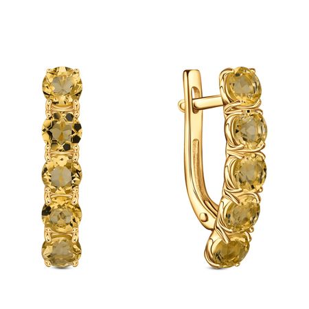 Золотые серьги с цитринами 60990₽
