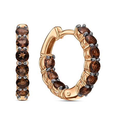 Золотые серьги с раухтопазами 88990₽