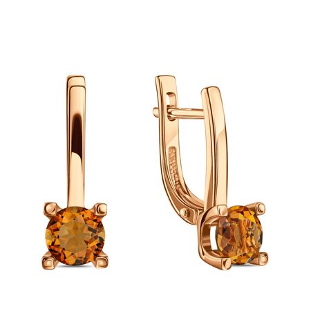 Золотые серьги с цитринами 54990₽