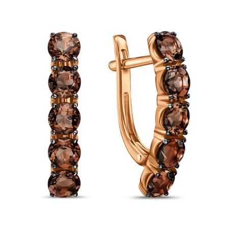 Золотые серьги с раухтопазами 61990₽