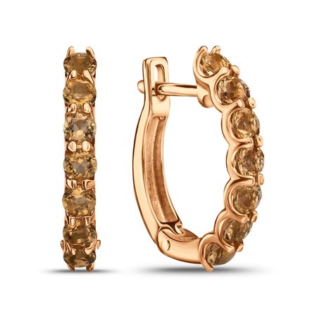 Золотые серьги с цитринами 83990₽