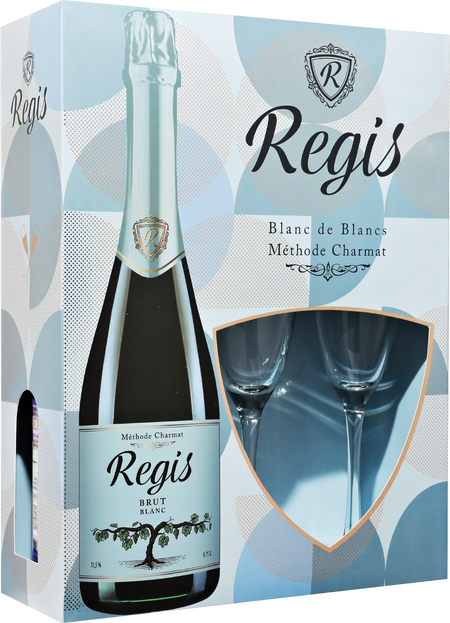 Regis Brut Blanc Erevаnskij Shаmpаjn Ginineri Gortsаrаn (gift box with 2 glasses)