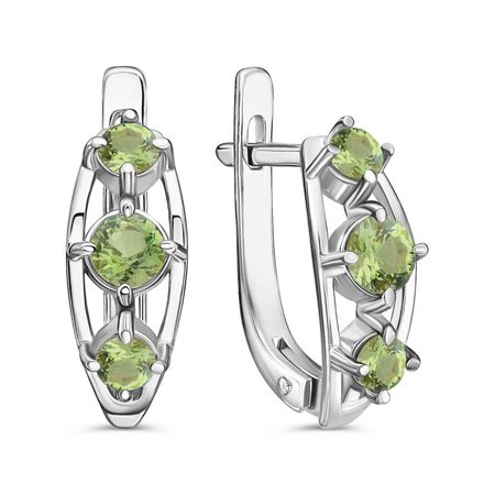 Серебряные серьги с хризолитом 1370₽